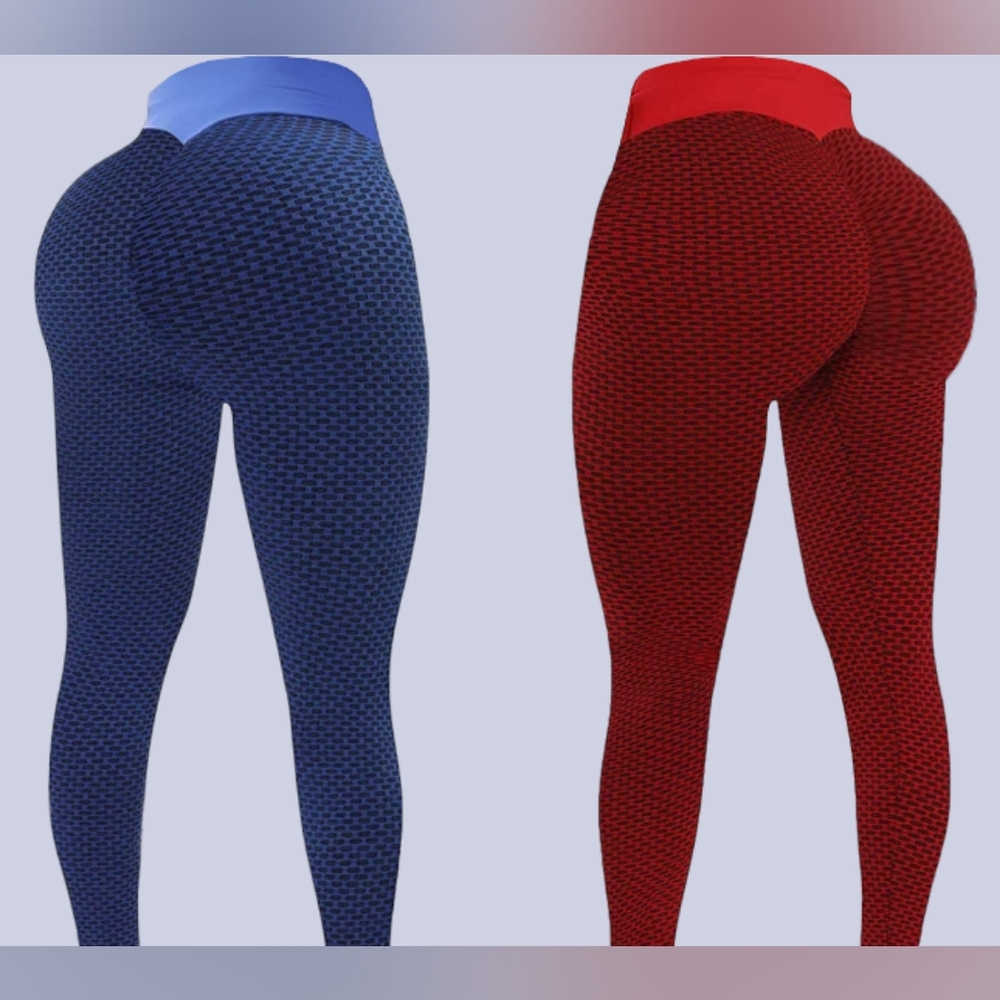 2 Pieces Women's Scrunch Booty Shaping Leggings Comfy Causal Active Wear